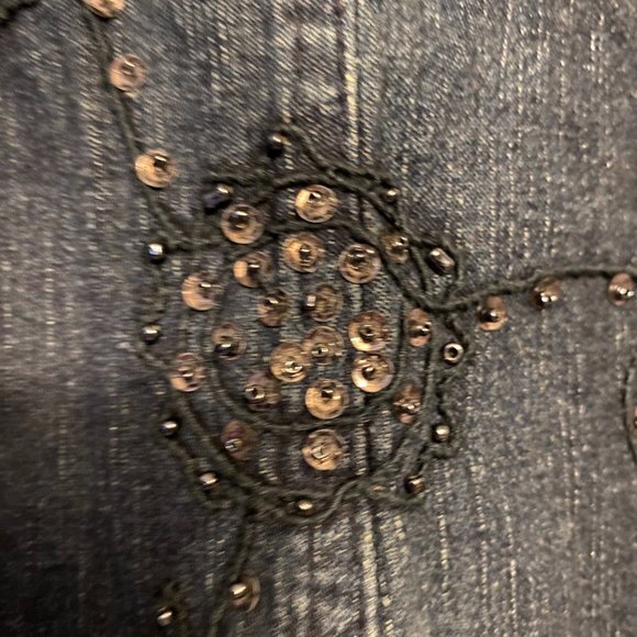 Flashback Womens Denim Blingy Shacket Size M - Picture 3 of 10